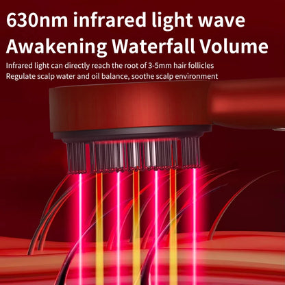 3 Mode Electric Vibration Massage Comb Red Light Therapy HairCare Growth Massage Scalp Brush Oil Liquid Applicator Head Massager