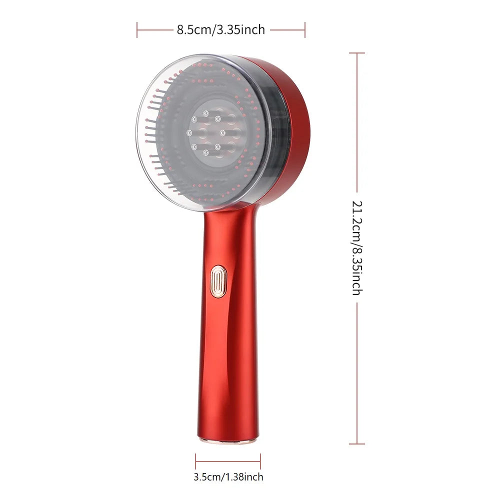 3 Mode Electric Vibration Massage Comb Red Light Therapy HairCare Growth Massage Scalp Brush Oil Liquid Applicator Head Massager