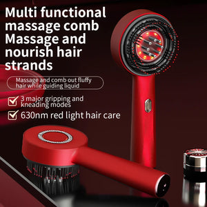 3 Mode Electric Vibration Massage Comb Red Light Therapy HairCare Growth Massage Scalp Brush Oil Liquid Applicator Head Massager